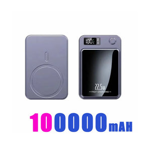 100000Mah Power Bank Magnetic Wireless 22.5W Ultra Capacity Super Fast Charging Magnetic Power Bank for Iphone15 Samsung Xiaomi