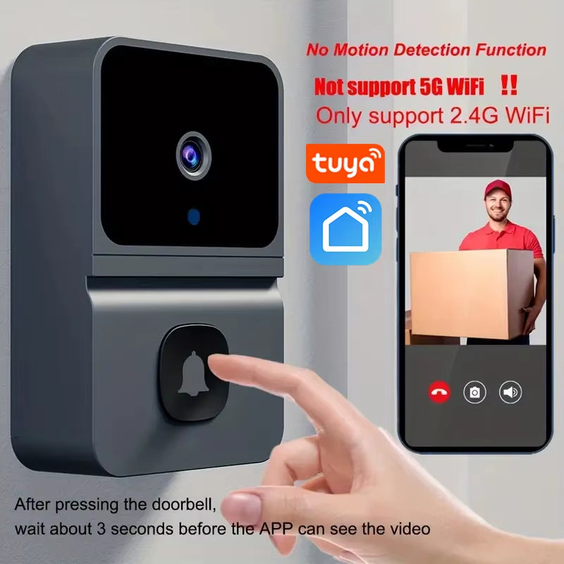 Tuya Wifi Video Doorbell Wireless HD Camera 480P Smart Home Security Protection Two Way Intercom Night Vision Smart Doorbell